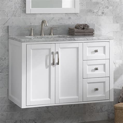 Adler 30-in Elm Sky Gray Woodgrain Single Sink Bathroom Vanity with White Cultured Marble Top. . Lowes floating vanity